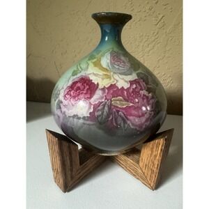 Antique Royal Bonn Franz Anton Mehlem German Floral Porcelain Vase Art Nouveau
